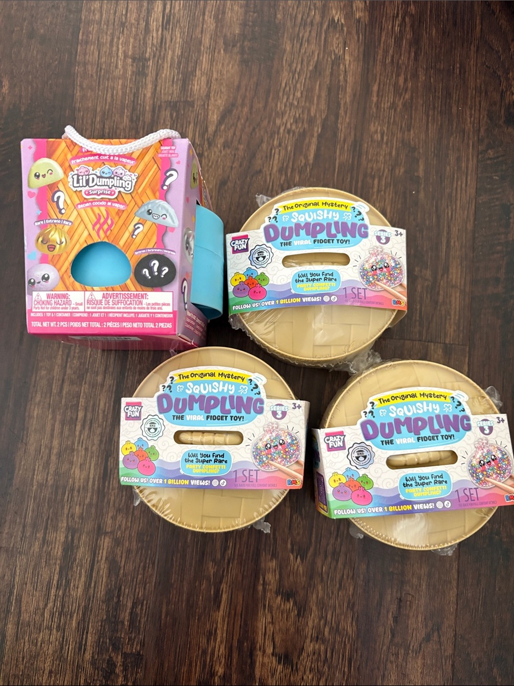 Squishy Dumpling Mystery Fidget Toy - Pink & Gold Packaging all 4 will ship